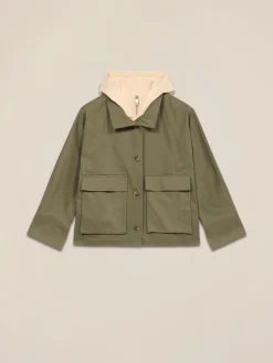 Baumwolljacke mit Sweatshirt-Einsätzen