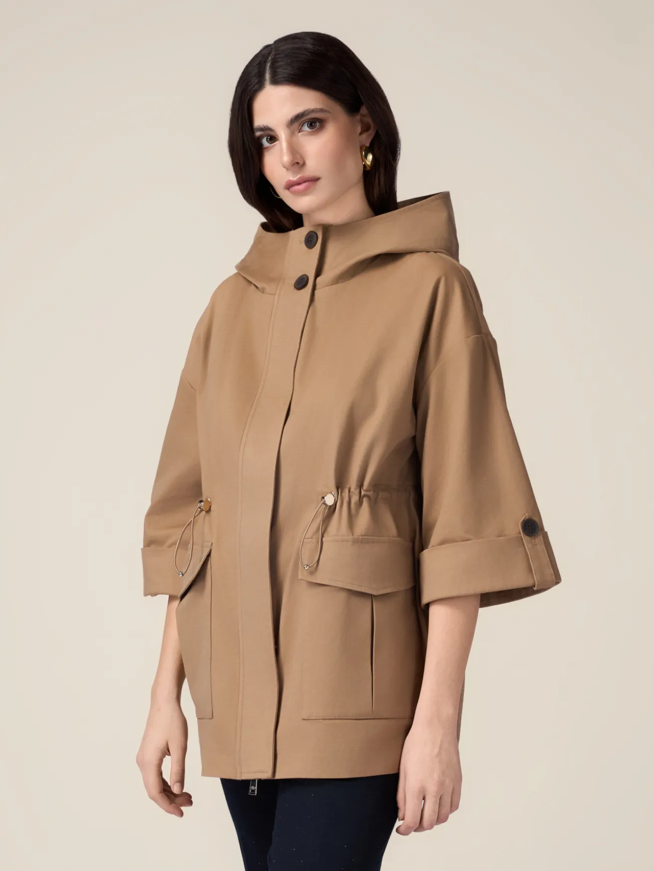 Baumwoll-Parka mit Kapuze