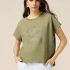 Baumwoll-T-Shirt mit Applikationen