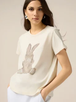 Baumwoll-T-Shirt mit Applikationen