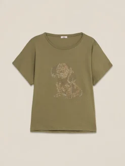 Baumwoll-T-Shirt mit Applikationen