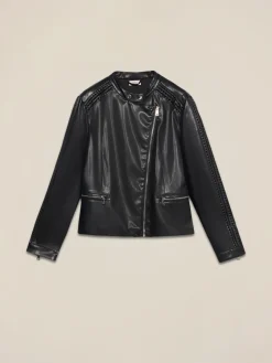 Bikerjacke mit geflochtenen Details