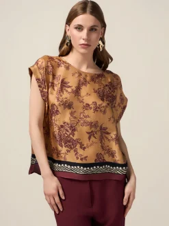 Bluse aus Satin mit Blumenmuster