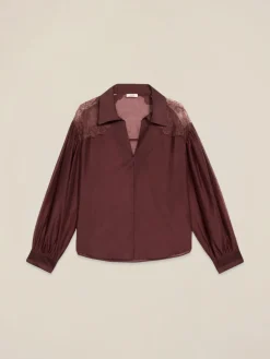 Bluse mit Spitzeneinsätzen