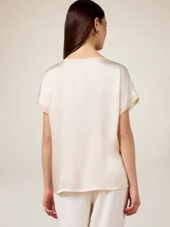 Bluse mit transparentem Einsatz