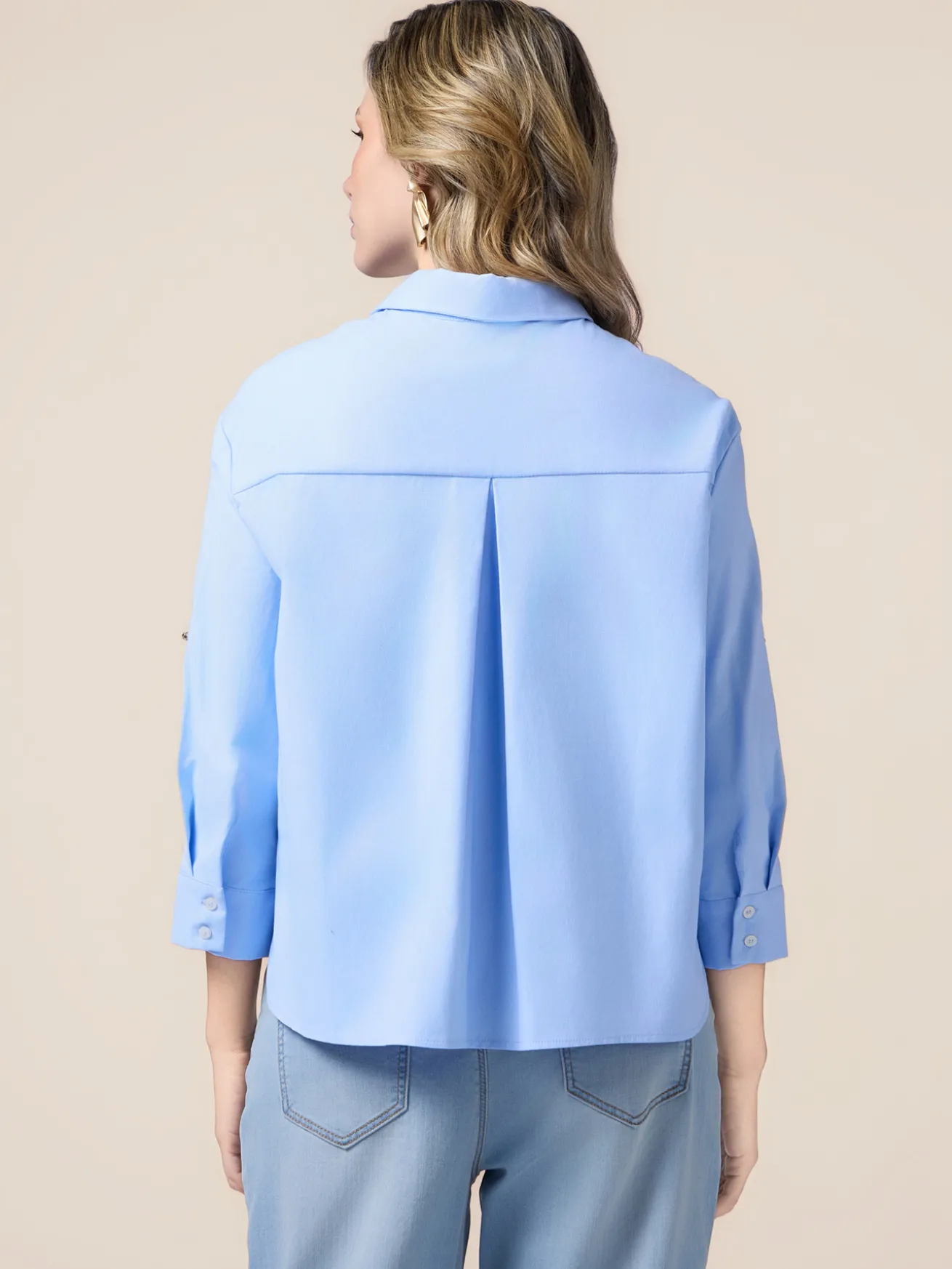 Boxy-Bluse mit Dreiviertelärmeln