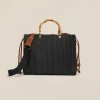 Bucket-Tasche aus geflochtenem Stoff