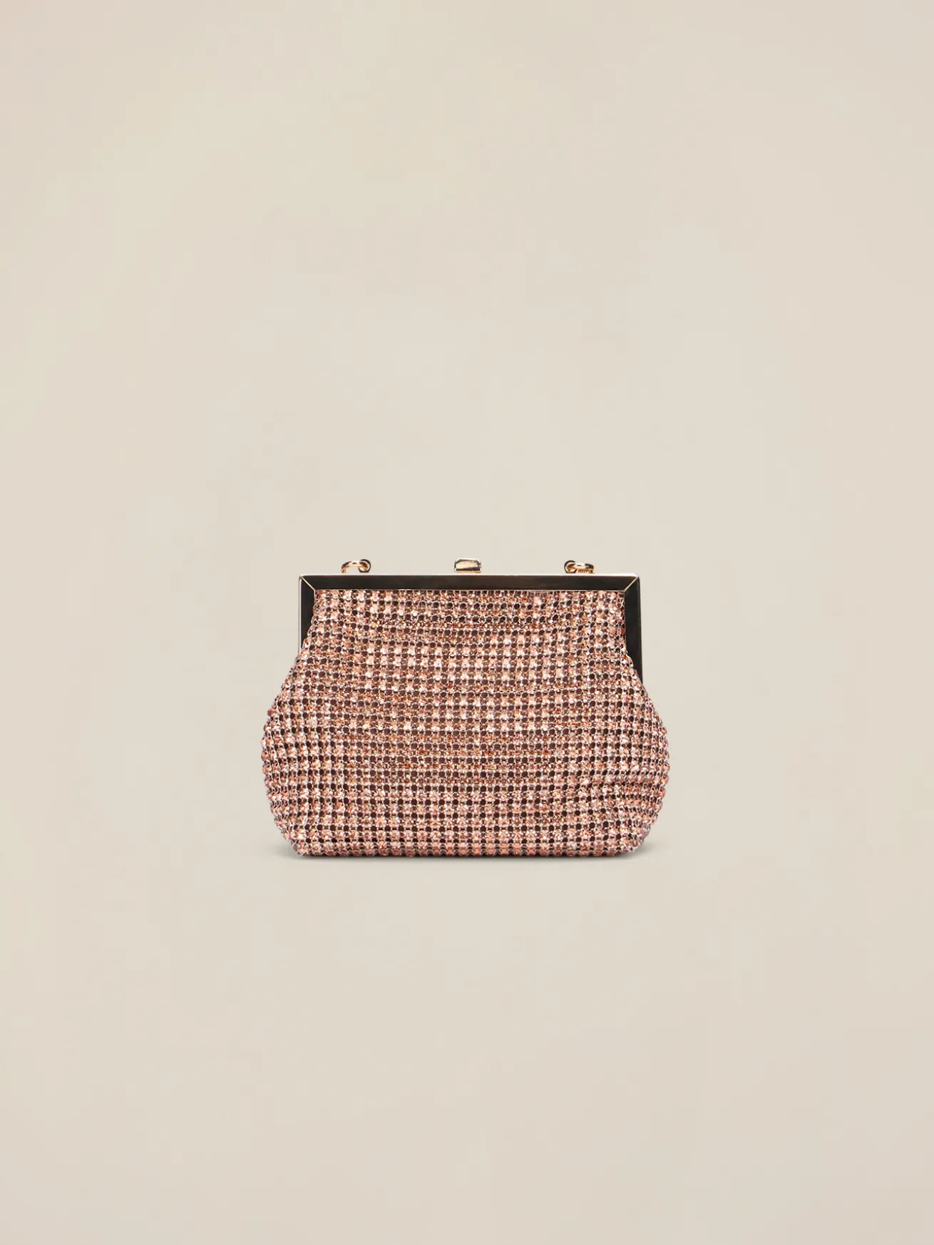 Clutch mit Kristallen und Schnappverschluss