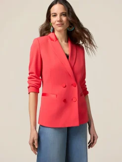Doppelreihiger Blazer aus Crêpe-Stoff