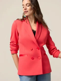 Doppelreihiger Blazer aus Crêpe-Stoff