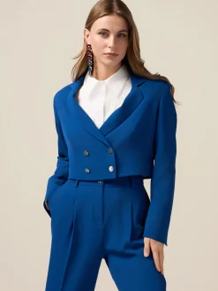 Doppelreihiger Crop-Blazer