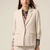 Einreihiger Blazer aus fließendem Stoff