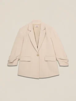 Einreihiger Blazer aus fließendem Stoff