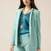 Einreihiger Blazer mit Kontrastbesatz