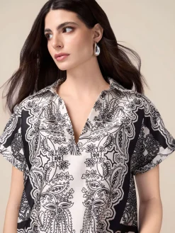 Fantasie-Bluse aus Satin