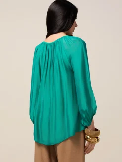 Fließende Bluse aus Seidenmischung