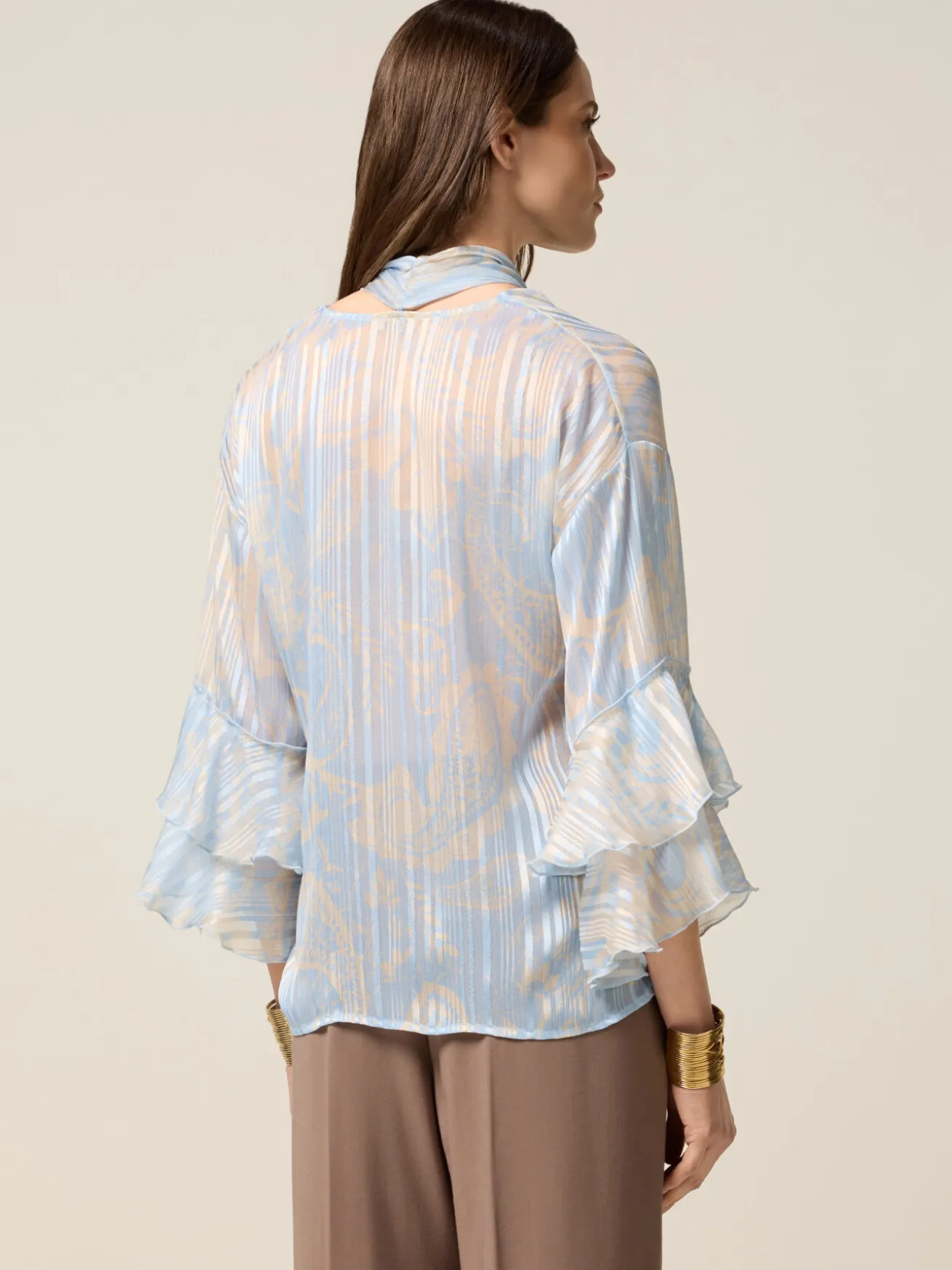 Georgette-Bluse mit Rüschen
