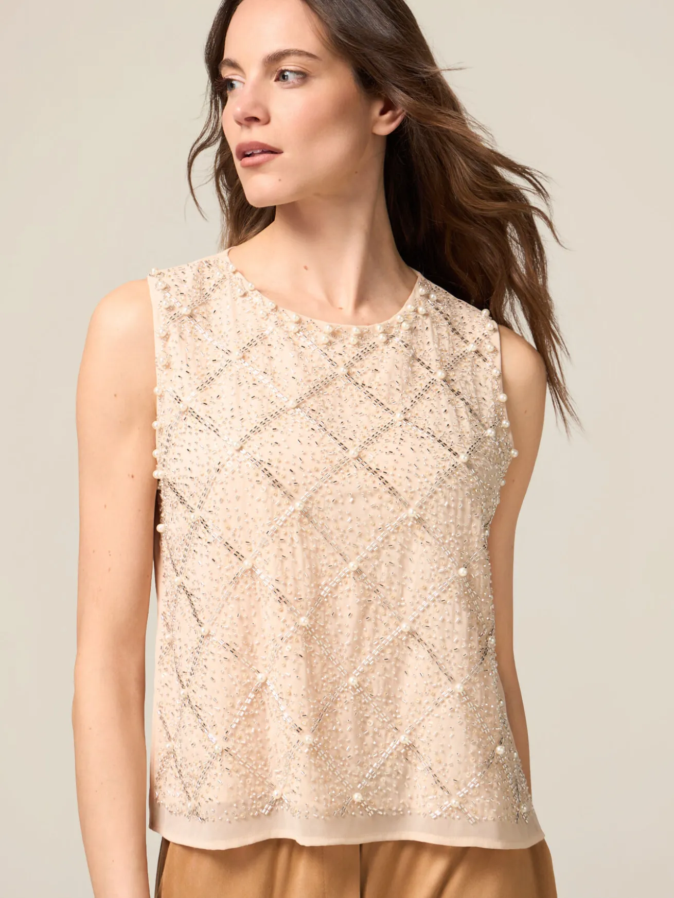 Georgette-Top mit Applikationen