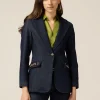 Jeansblazer mit Metallketten