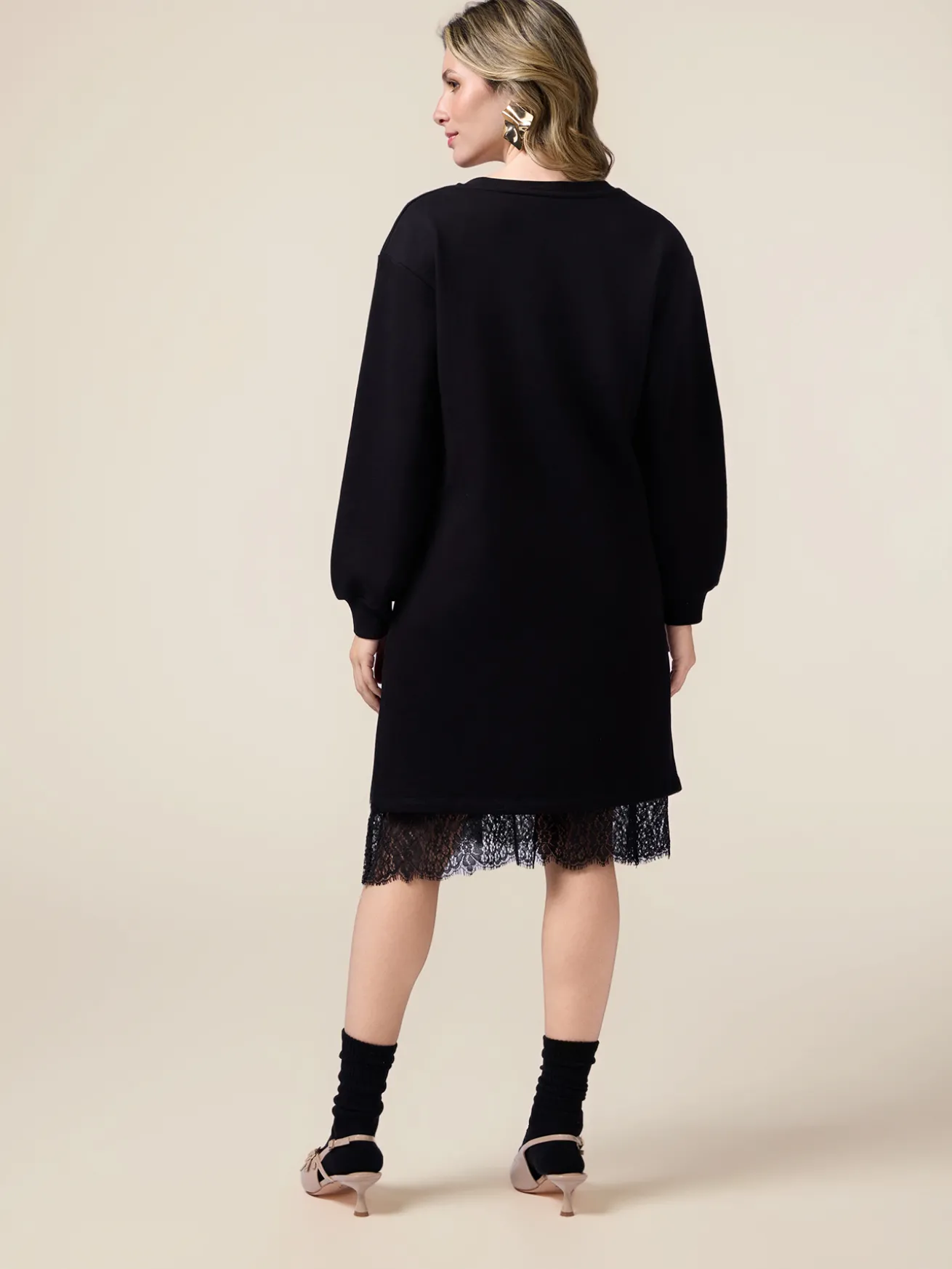 Kleid mit Sweatshirt und Unterkleid