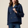 Kurzer doppelreihiger Trenchcoat