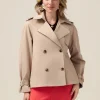 Kurzer doppelreihiger Trenchcoat