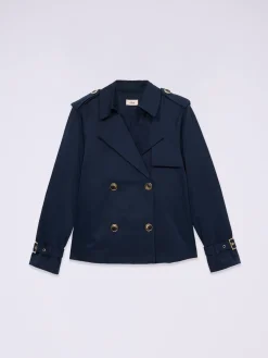 Kurzer doppelreihiger Trenchcoat