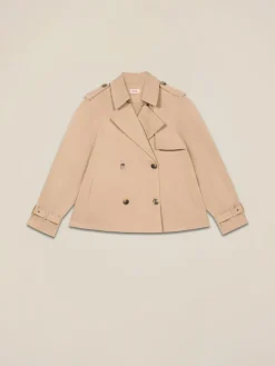 Kurzer doppelreihiger Trenchcoat