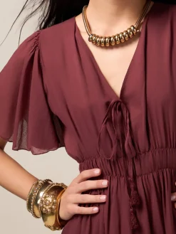 Langes Kleid aus Baumwollmusselin