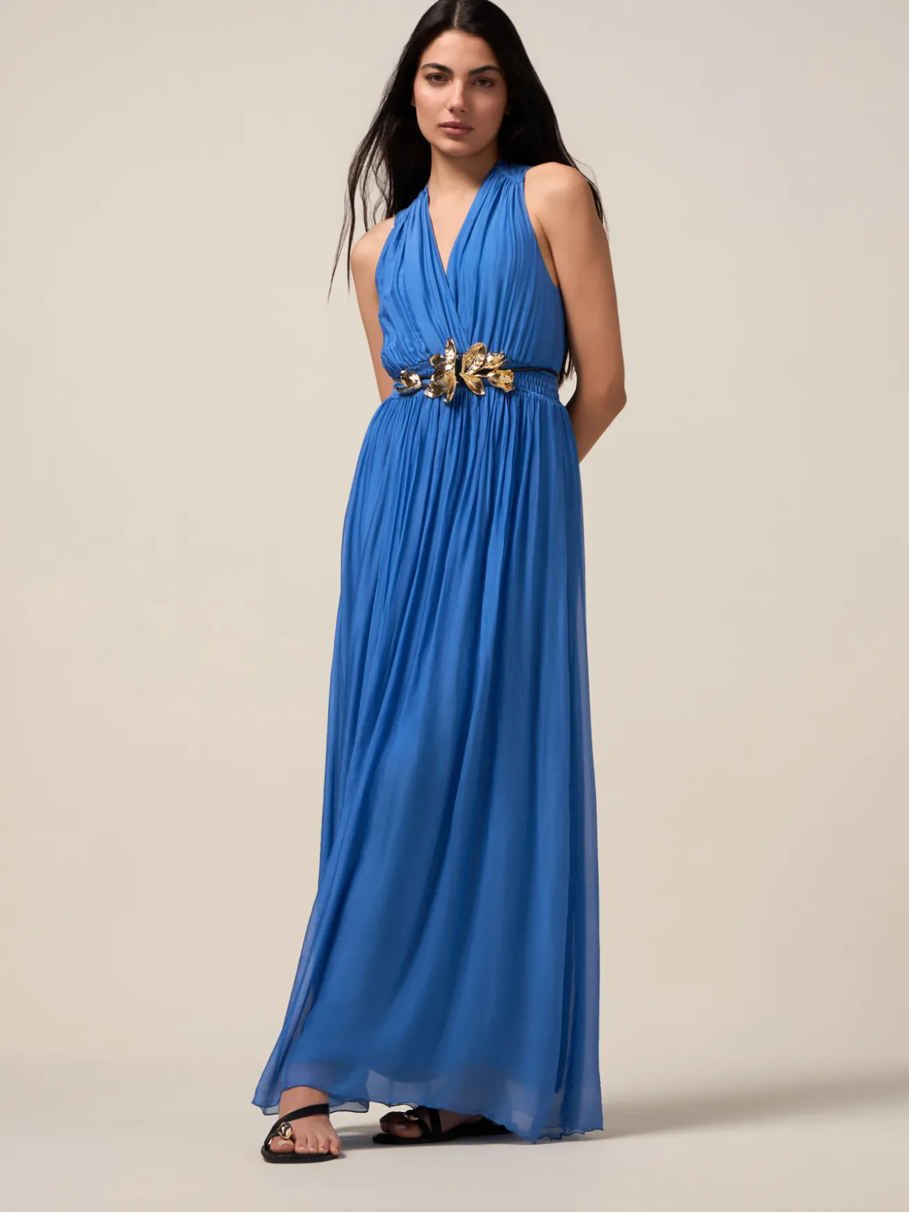 Langes Kleid aus Seidenmischung