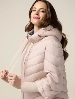 Leichte Daunenjacke mit Kapuze und Bündchen