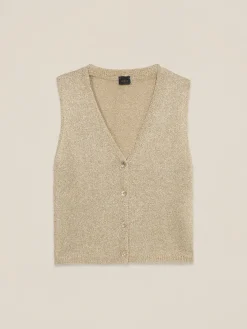 Ärmelloser Feinstrick-Cardigan