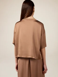 Satinbluse mit Brusttasche