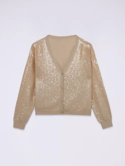 Strickjacke mit Pailletten-Stickerei
