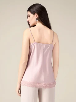 Top-Dessous aus Satin und Spitze