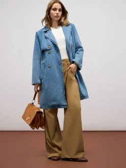 Trenchcoat aus Viskose-Denim-Mischung