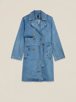 Trenchcoat aus Viskose-Denim-Mischung